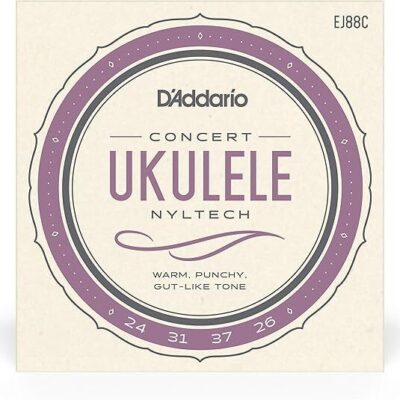 Ukulele Strings – EJ88C Natural Nylon Concert D’Addario