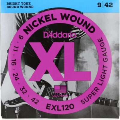 D’Addario EXL120BT XL Nickel Wound Electric Guitar Strings – .009-.040 Super Light Balanced Tension