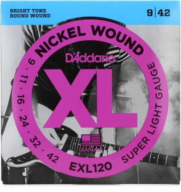 D'Addario EXL120BT XL Nickel Wound Electric Guitar Strings - .009-.040 Super Light Balanced Tension