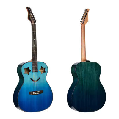 Kaysen K-S7 Smile Shape Hole Solid  Acoustic Guitar 41″ – Blue