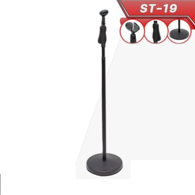 ST-19 Professional Microphone Stand Boom with Round base Black